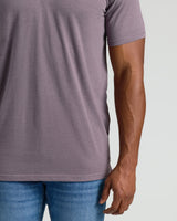 Dark Heather Amethyst Short Sleeve Tall Polo