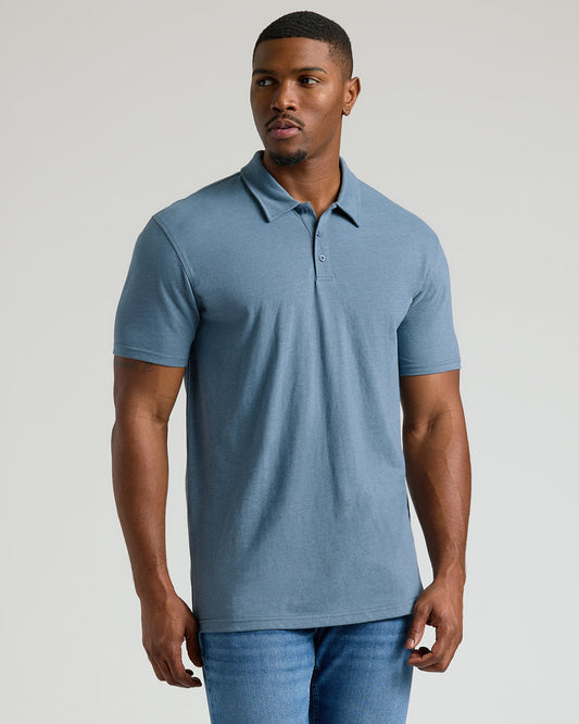 Dark Heather Tempest Short Sleeve Tall Polo