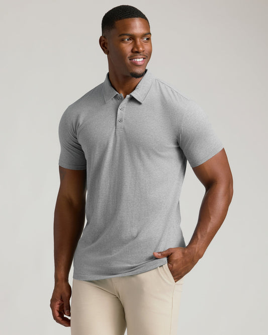 Heather Gray Short Sleeve Tall Polo