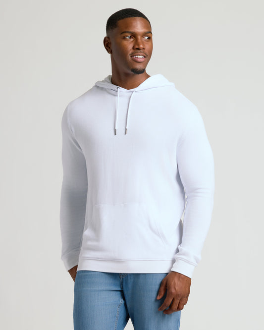 White Tall Waffle Hoodie