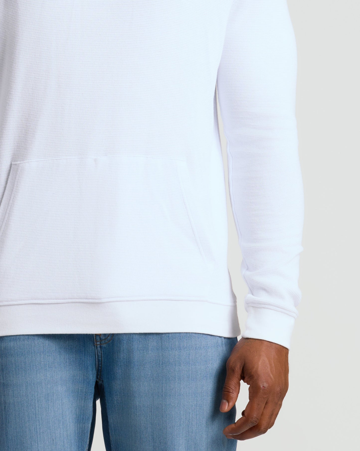 White Tall Waffle Hoodie
