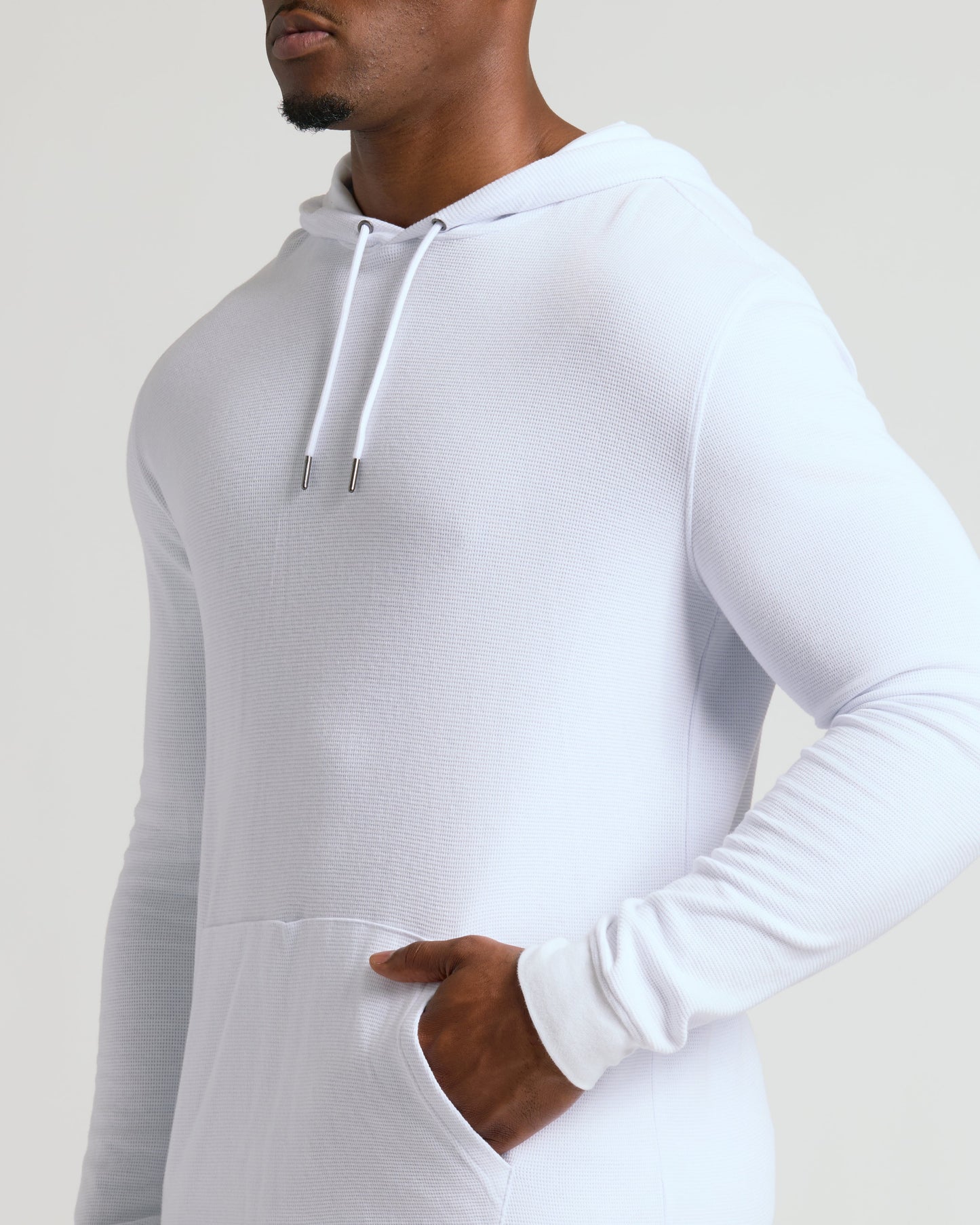 White Tall Waffle Hoodie