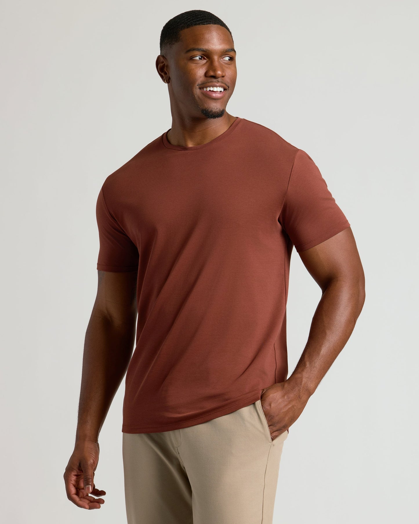 Chestnut Tall Pima Crew Neck