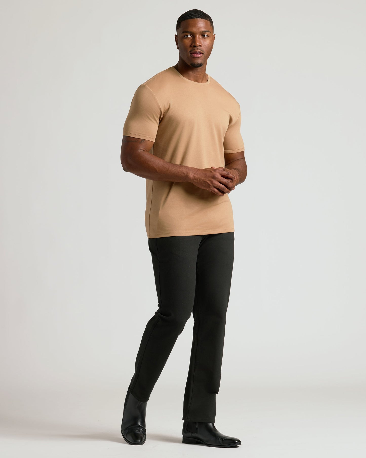 Tahini Tall Pima Crew Neck