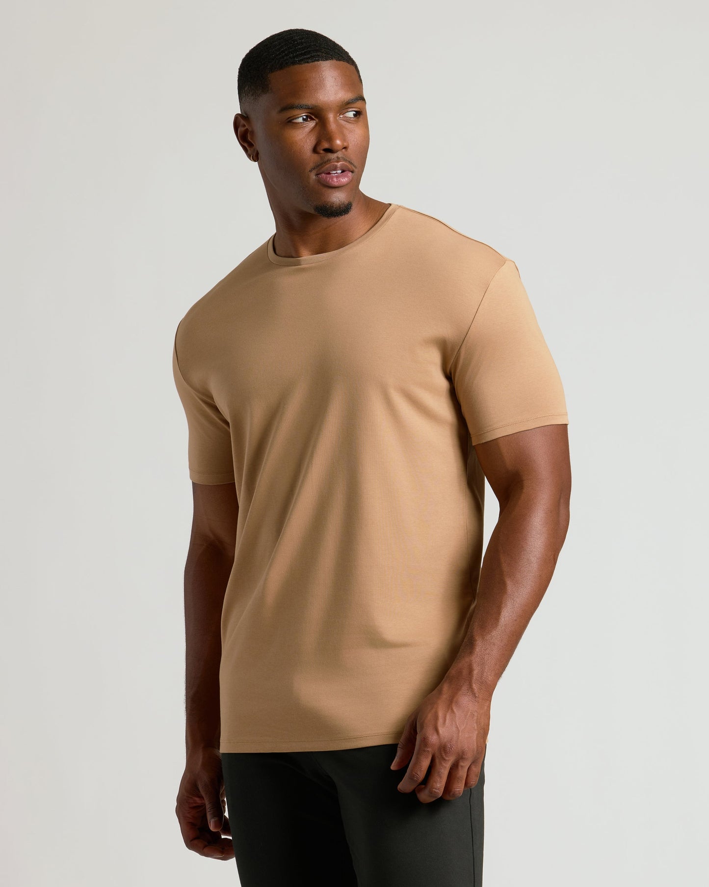 Tahini Tall Pima Crew Neck