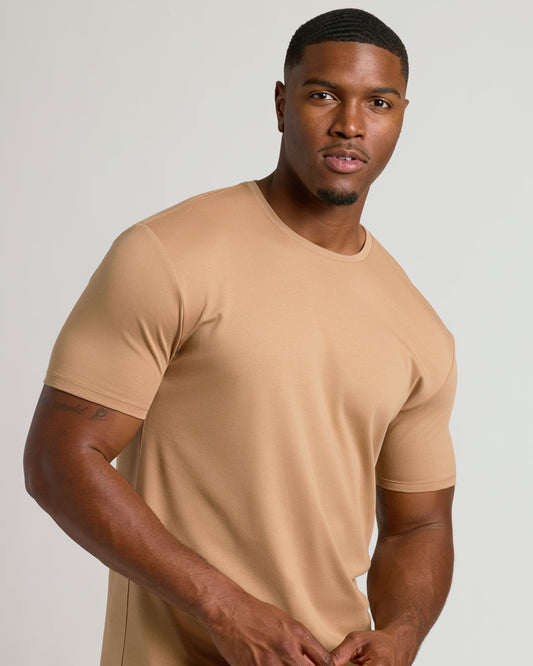 Tahini Tall Pima Crew Neck