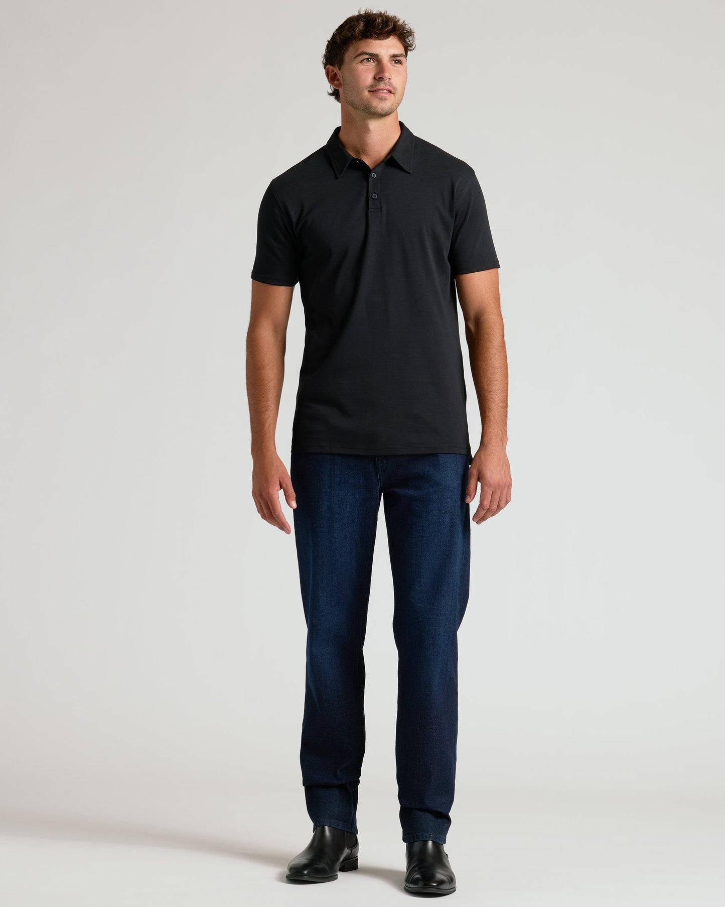 Black Tall Pima Polo