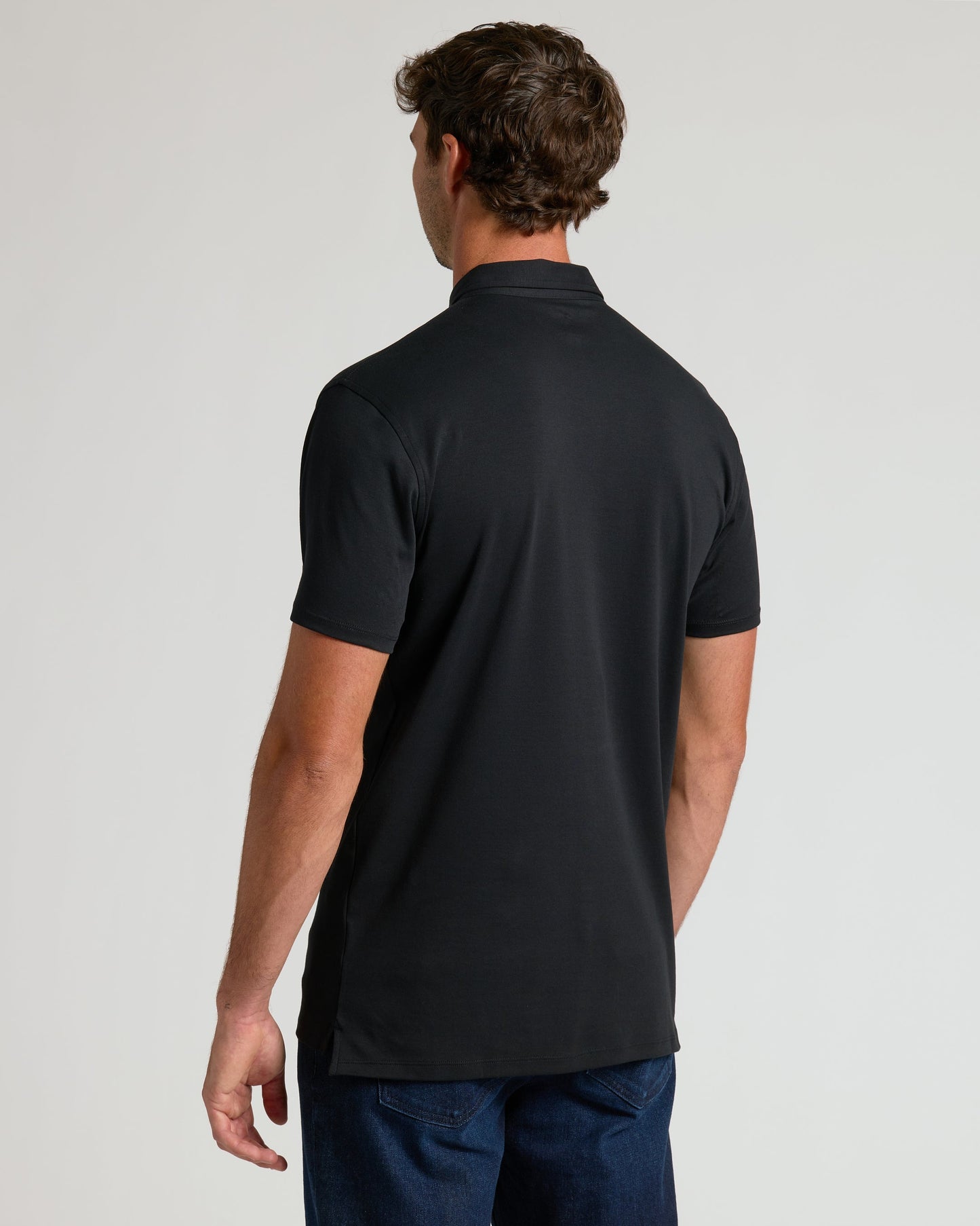 Black Tall Pima Polo