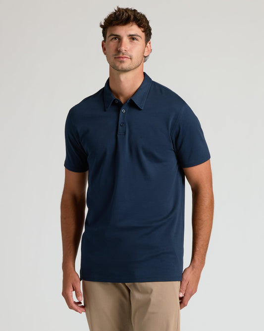 Navy Tall Pima Polo