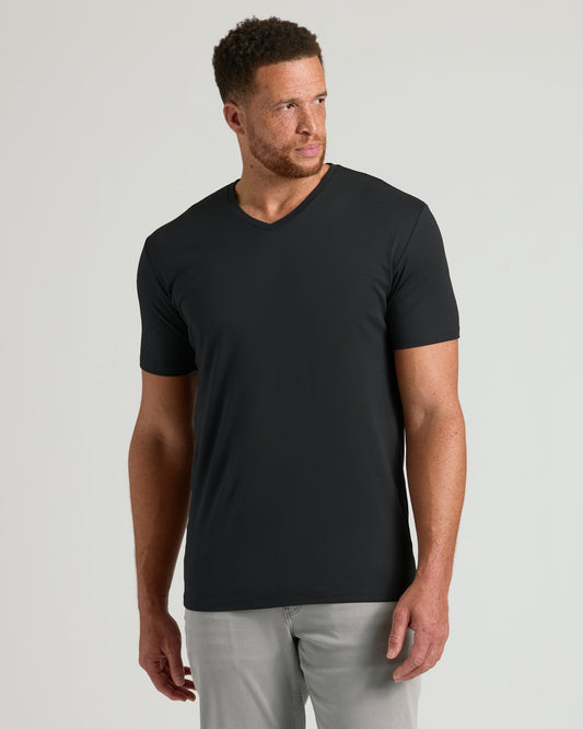 Black Tall Pima V-Neck