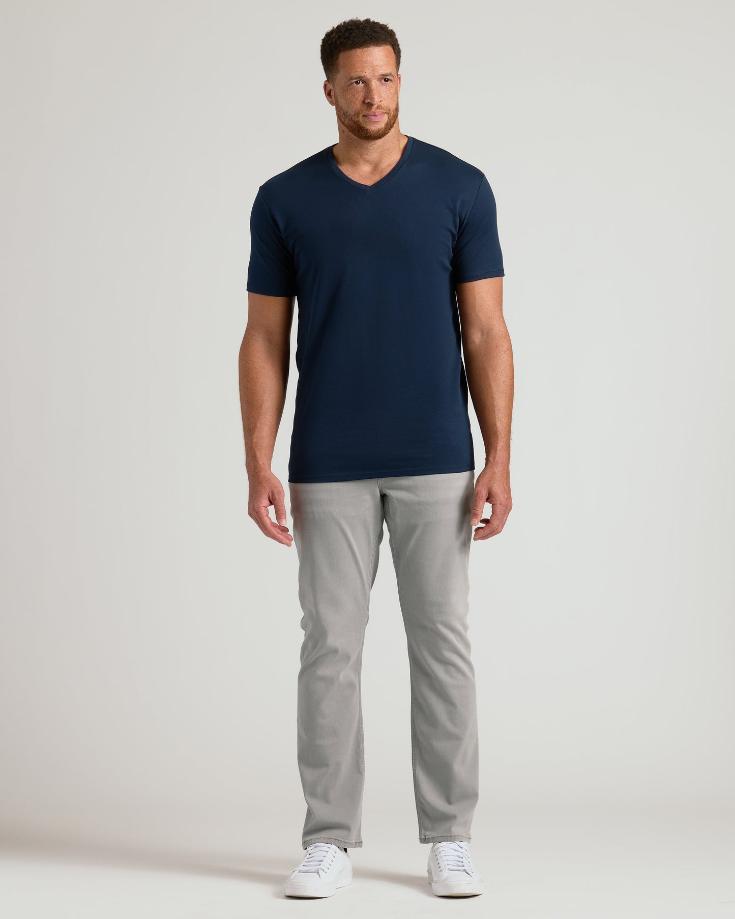 Navy Tall Pima V-Neck