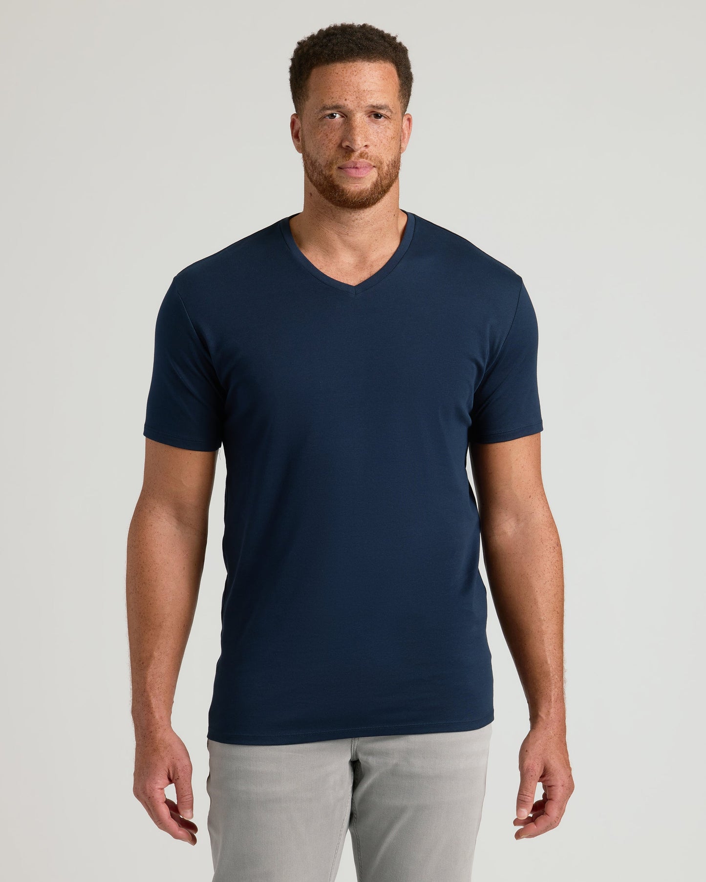 Navy Tall Pima V-Neck