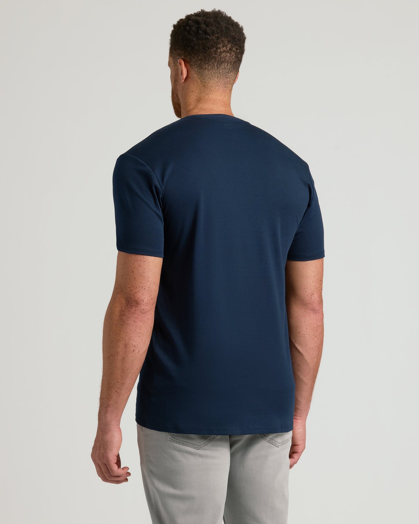 Navy Tall Pima V-Neck
