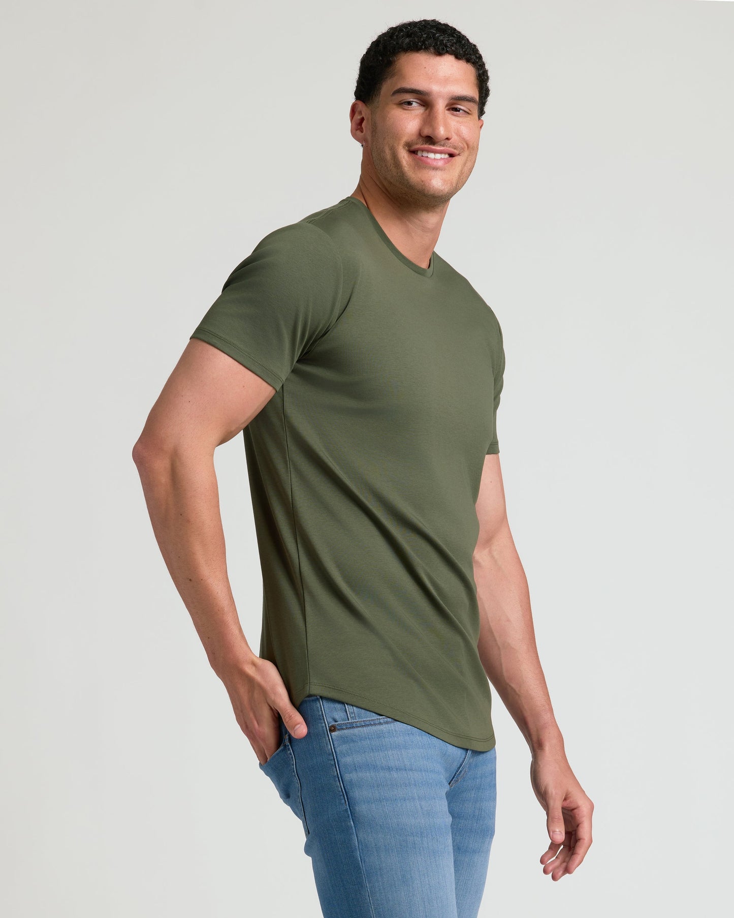 Grove Tall Pima Crew Curved Hem