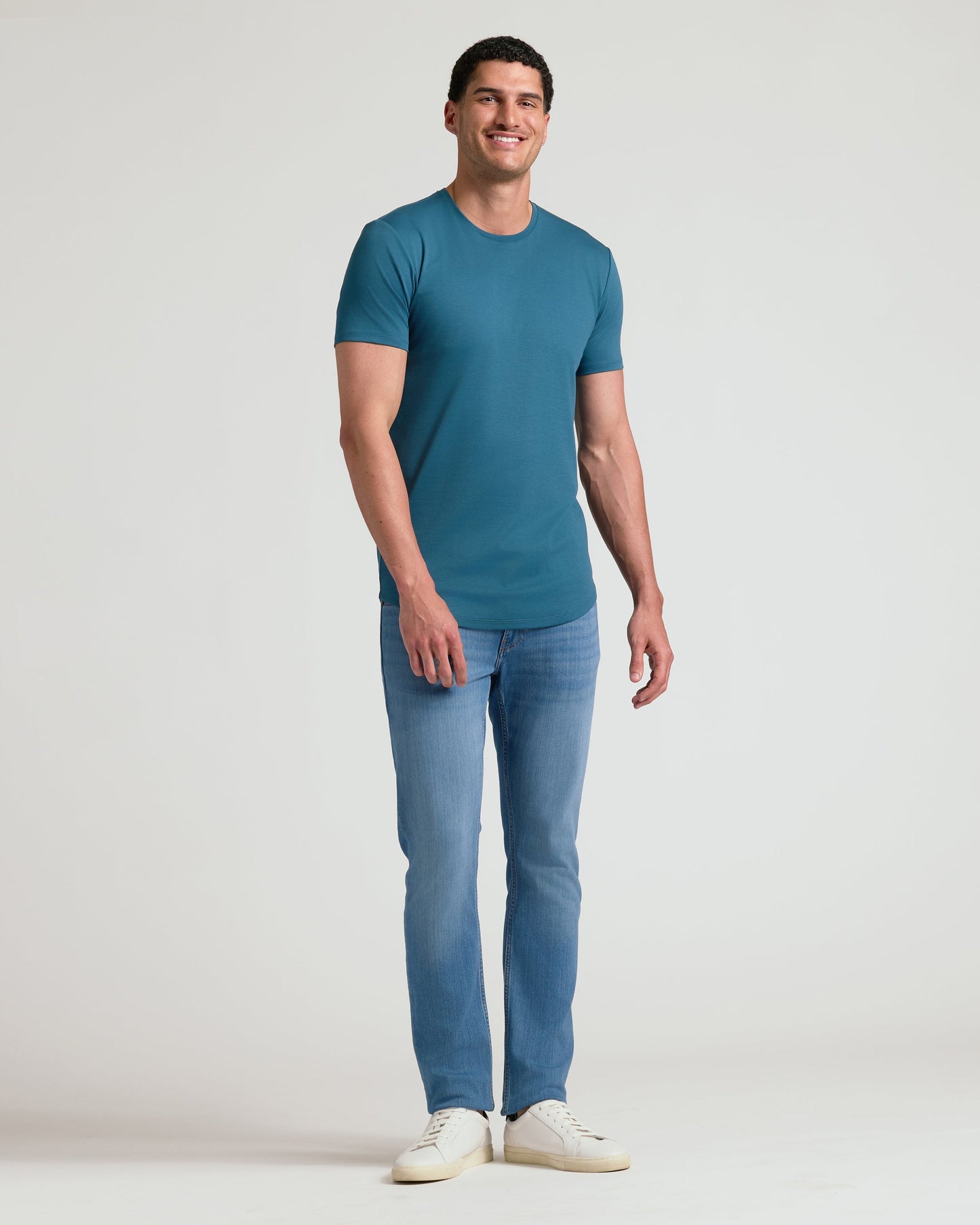 Lagoon Tall Pima Crew Curved Hem