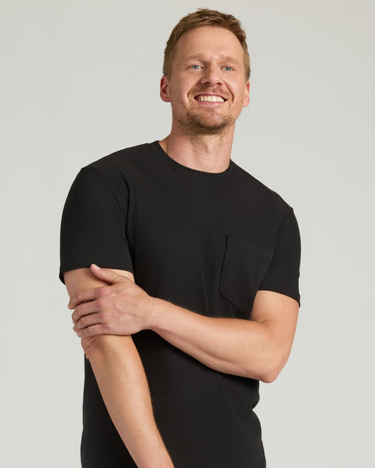 Black Tall Heavyweight Pocket Crew