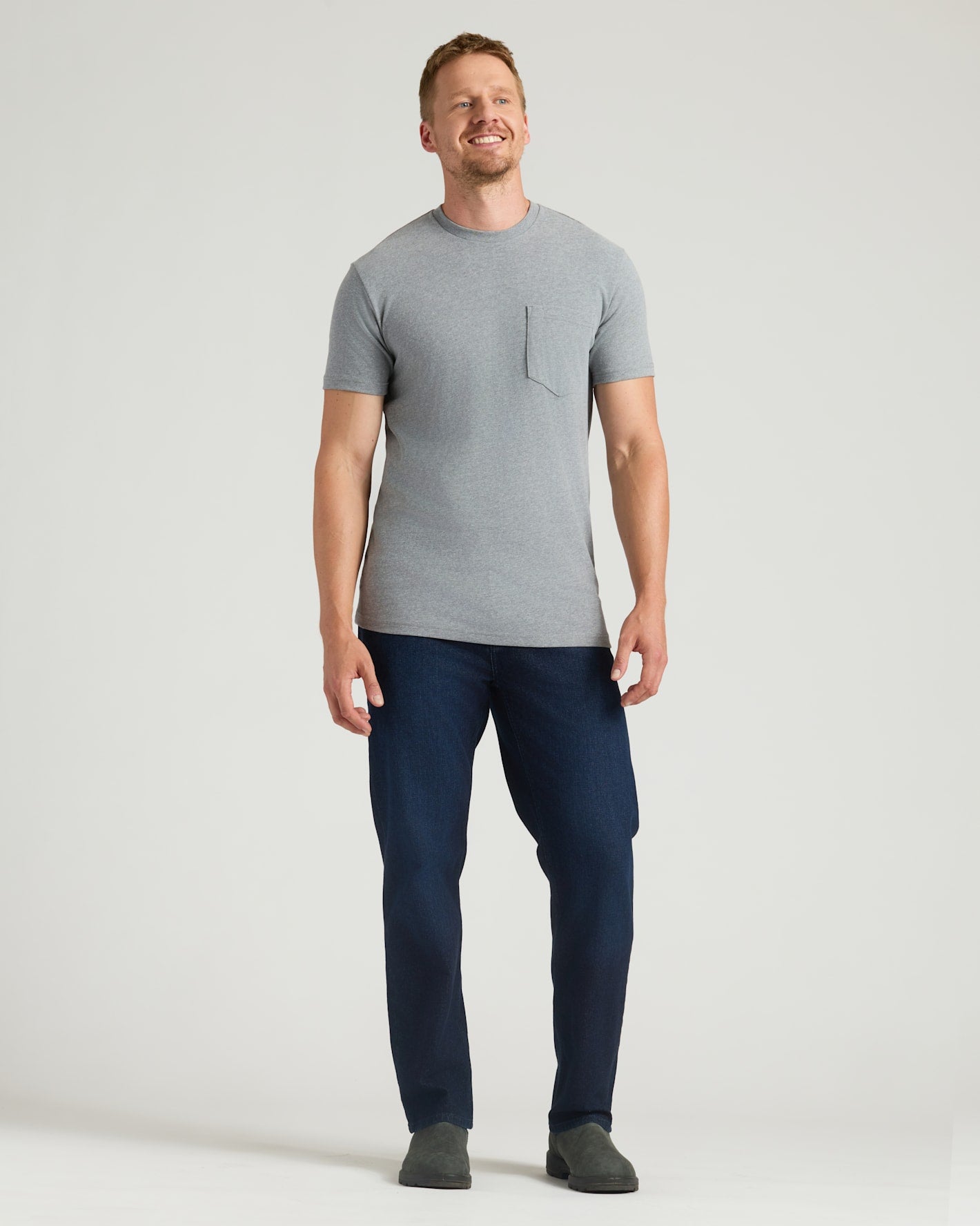 Heather Gray Tall Heavyweight Pocket Crew