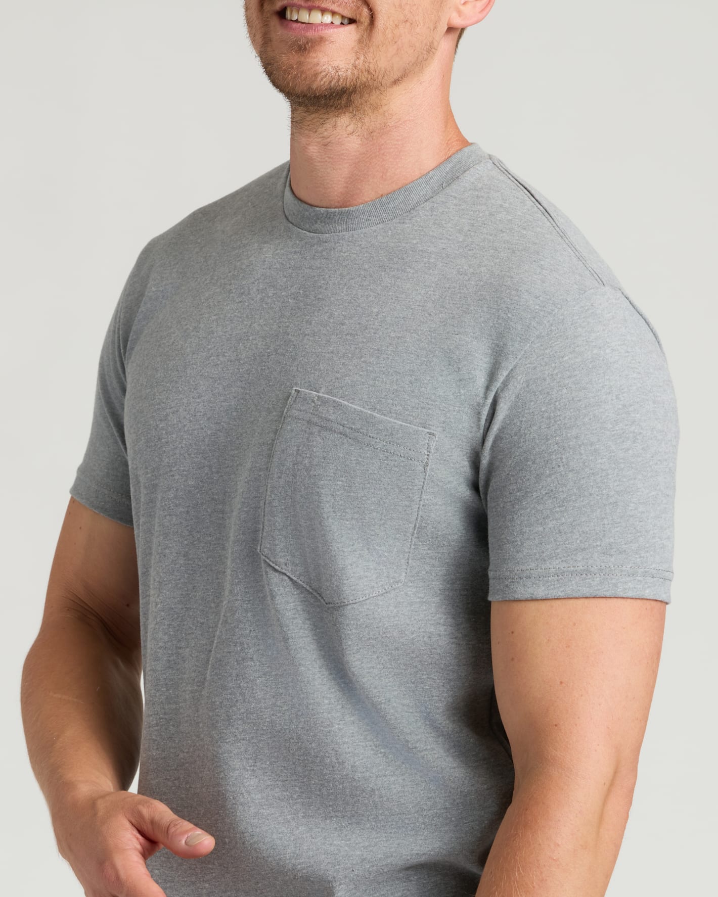 Heather Gray Tall Heavyweight Pocket Crew