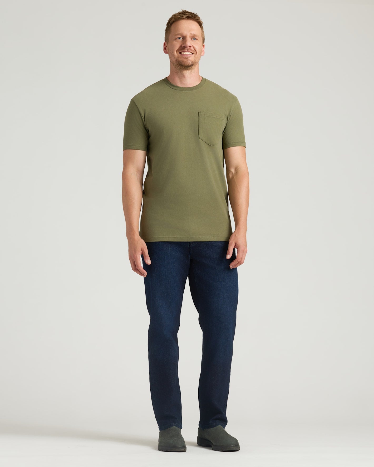 Military Green Tall Heavyweight Pocket Crew