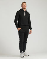 Black Tall Fleece French Terry Pullover Hoodie