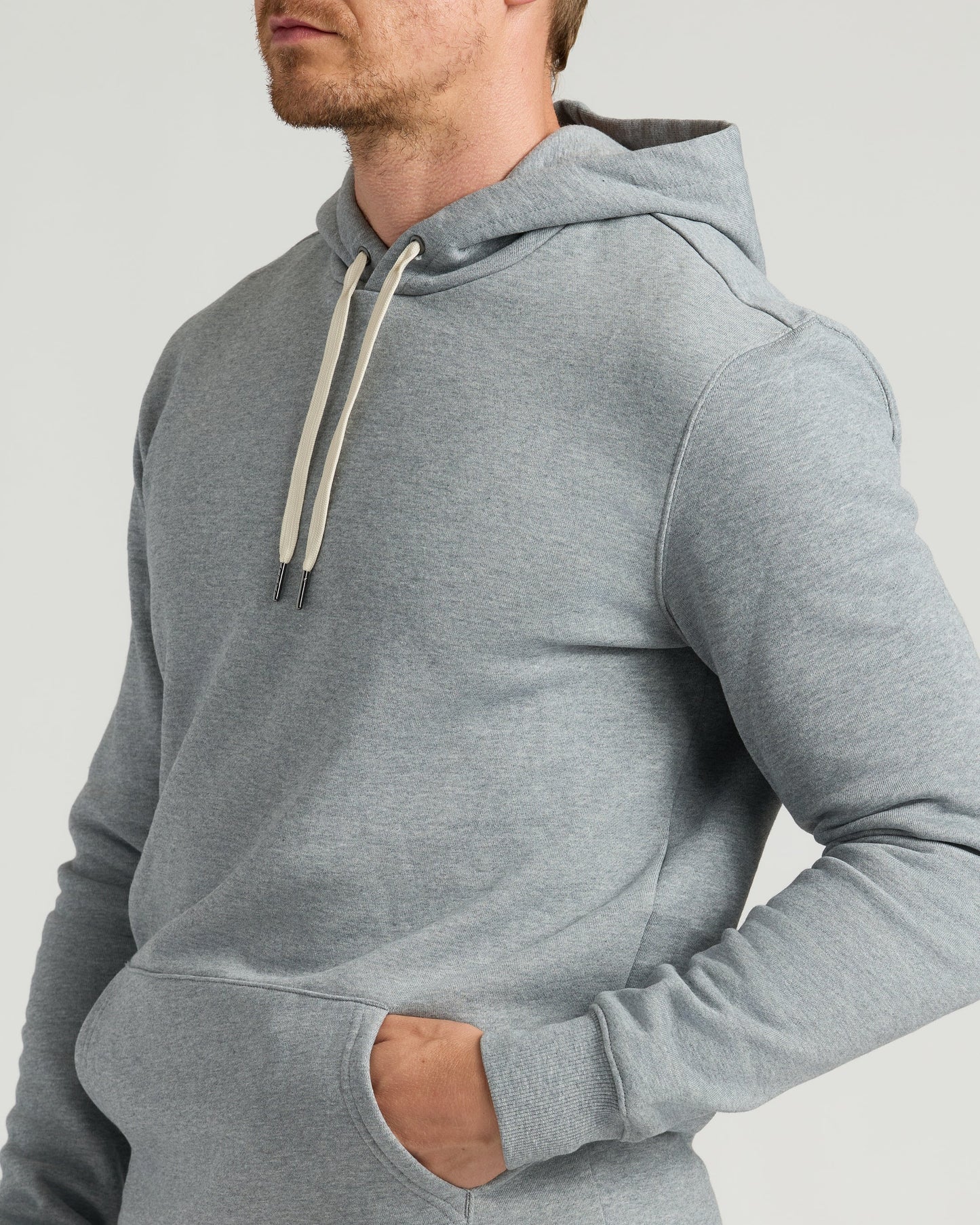 Medium Heather Gray Tall Fleece French Terry Pullover Hoodie