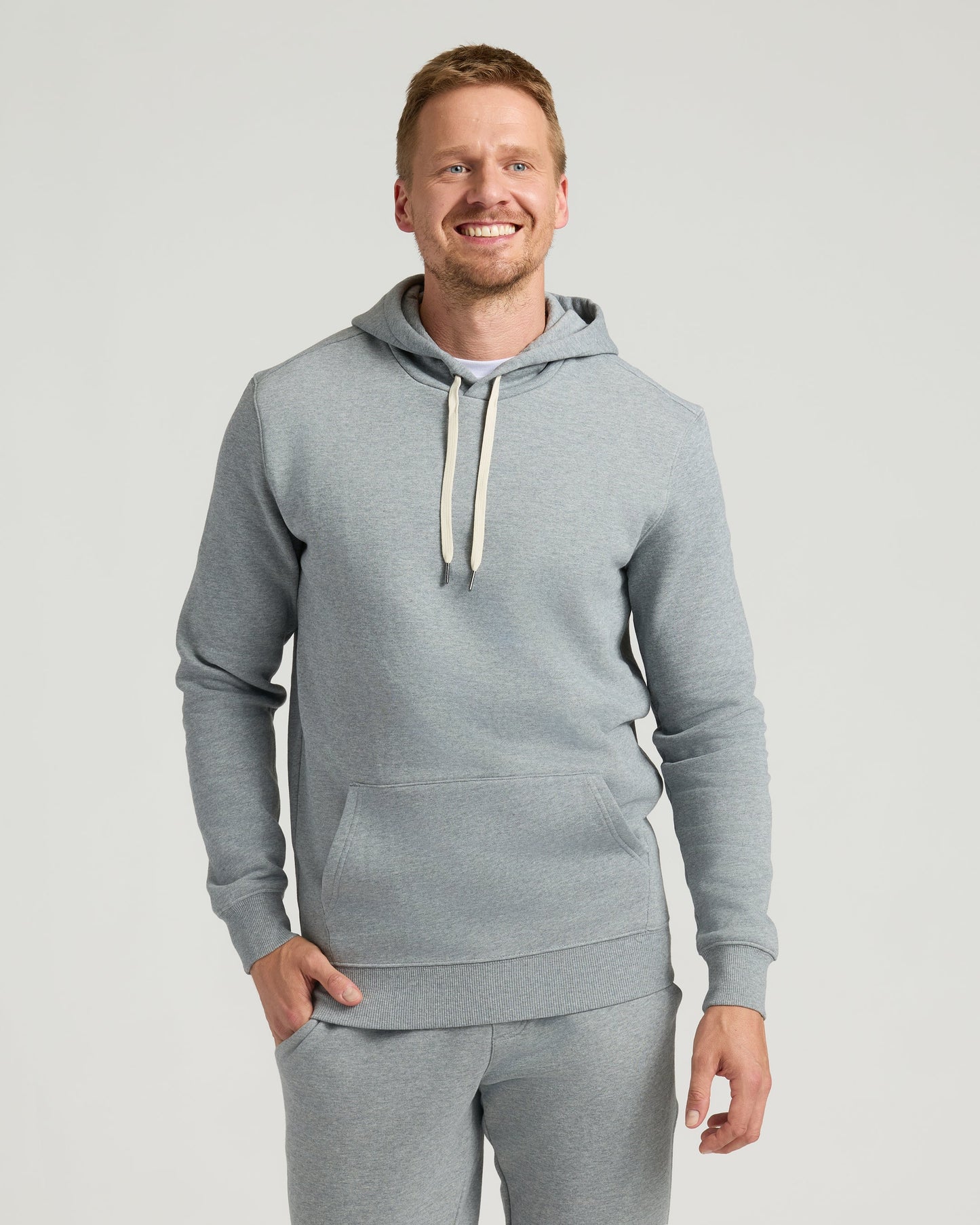 Medium Heather Gray Tall Fleece French Terry Pullover Hoodie
