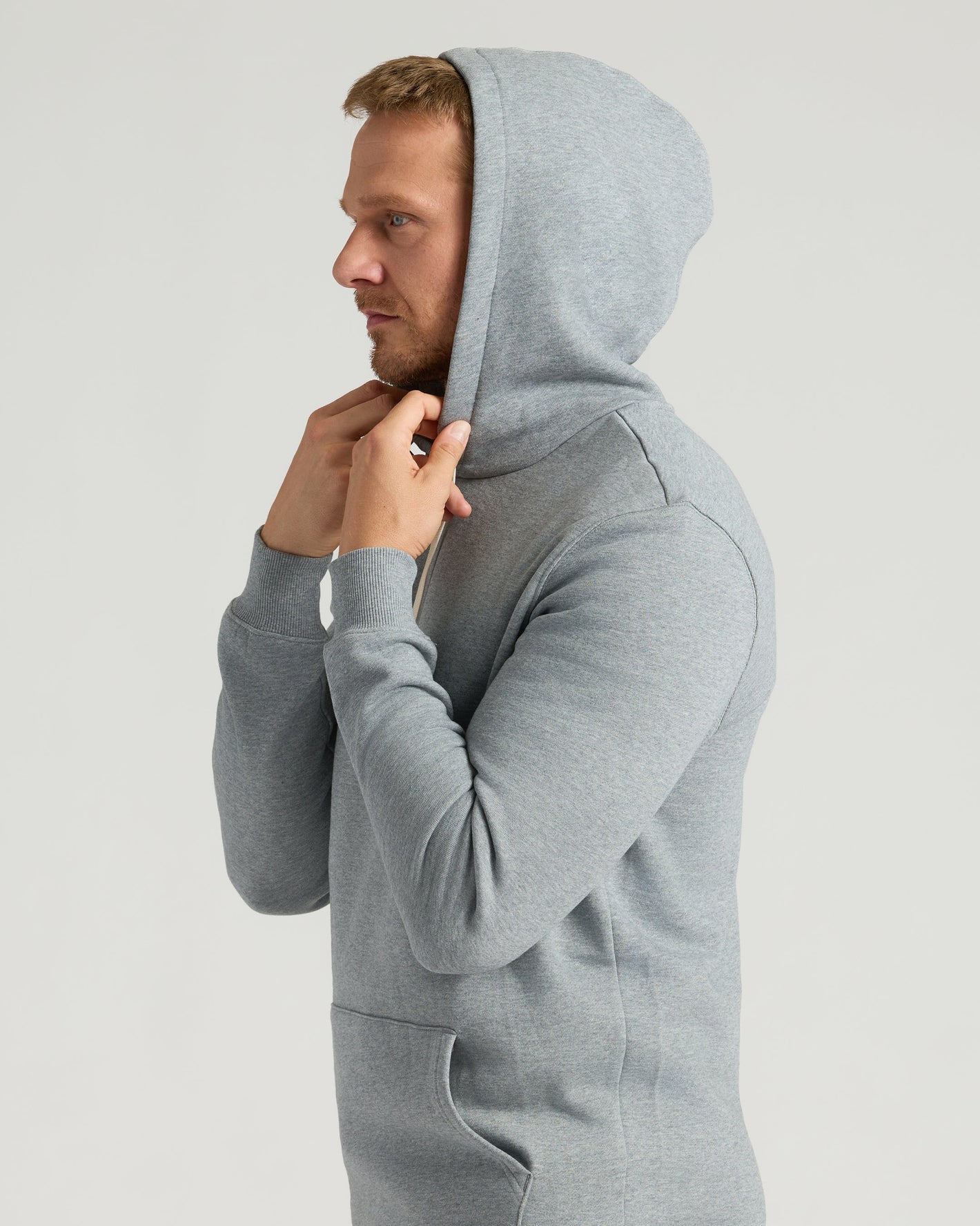 Medium Heather Gray Tall Fleece French Terry Pullover Hoodie