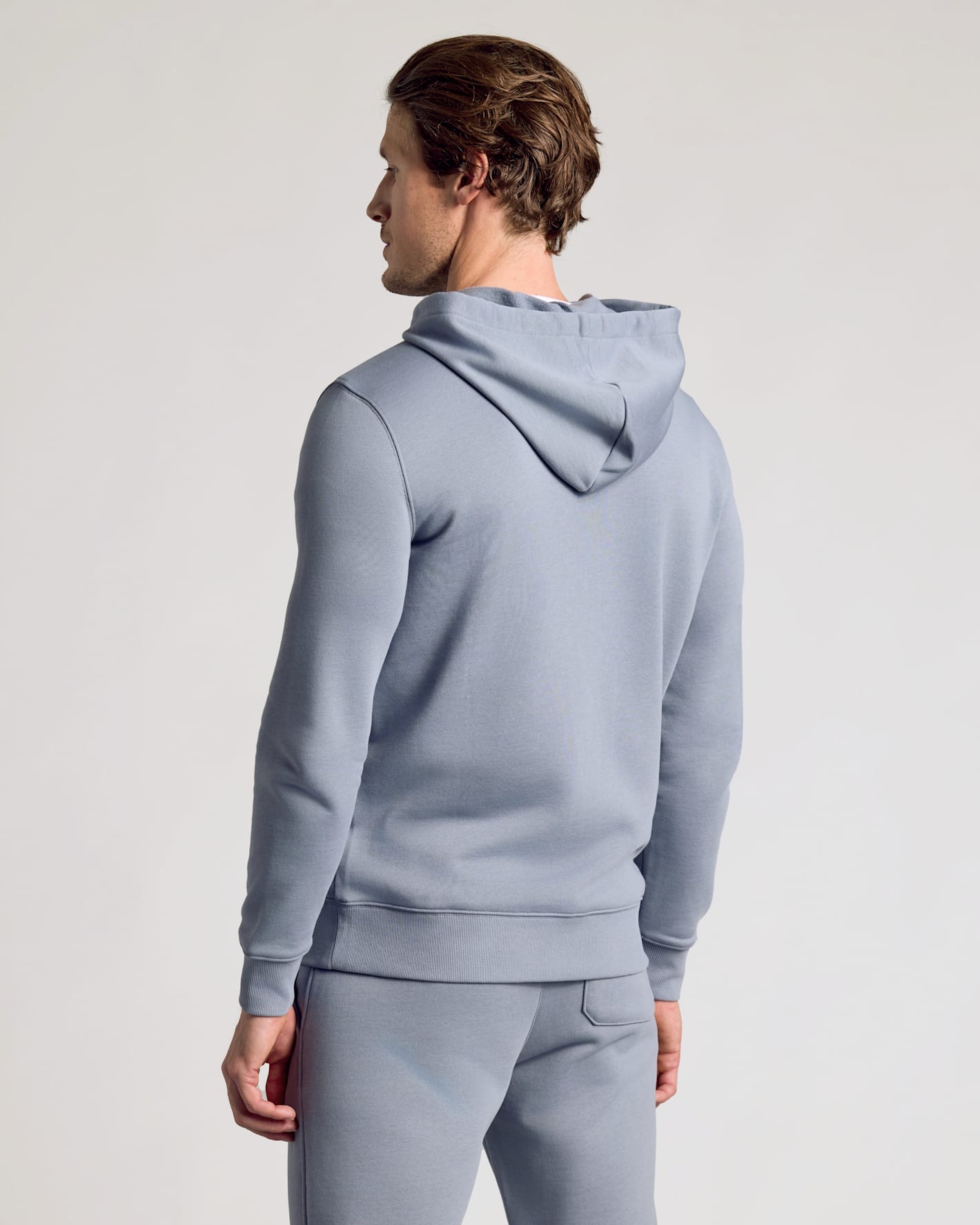 Dusty Blue Fleece French Terry Zip Hoodie