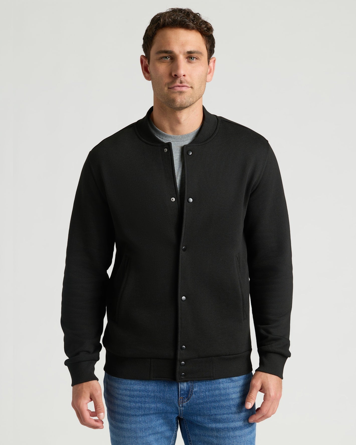 Black Fleece Bomber Jacket