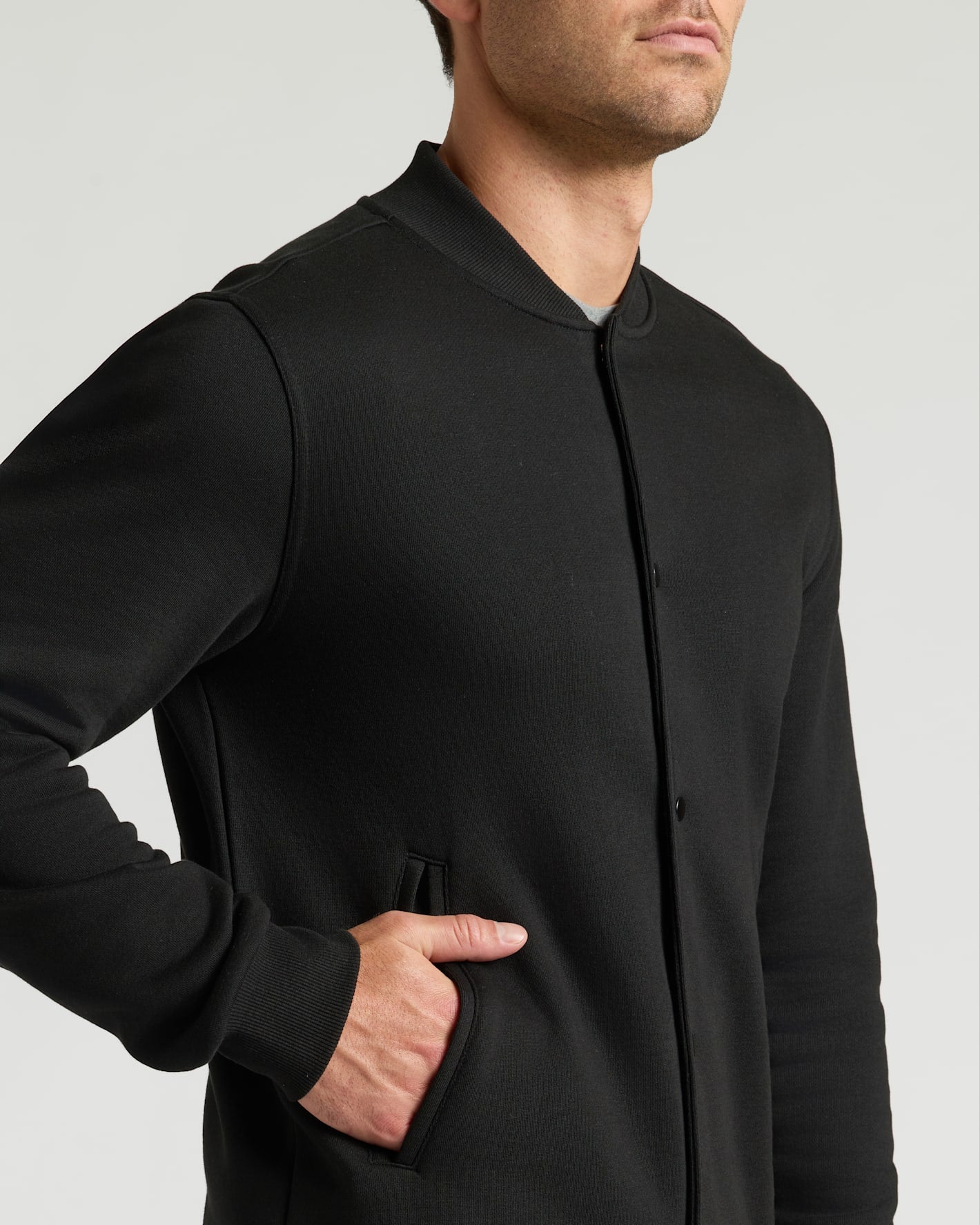 Black Fleece Bomber Jacket