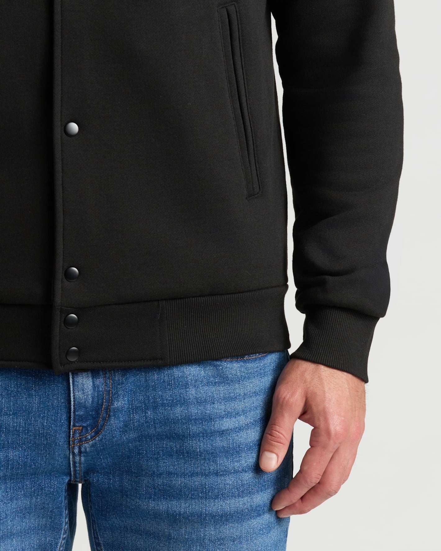 Black Fleece Bomber Jacket
