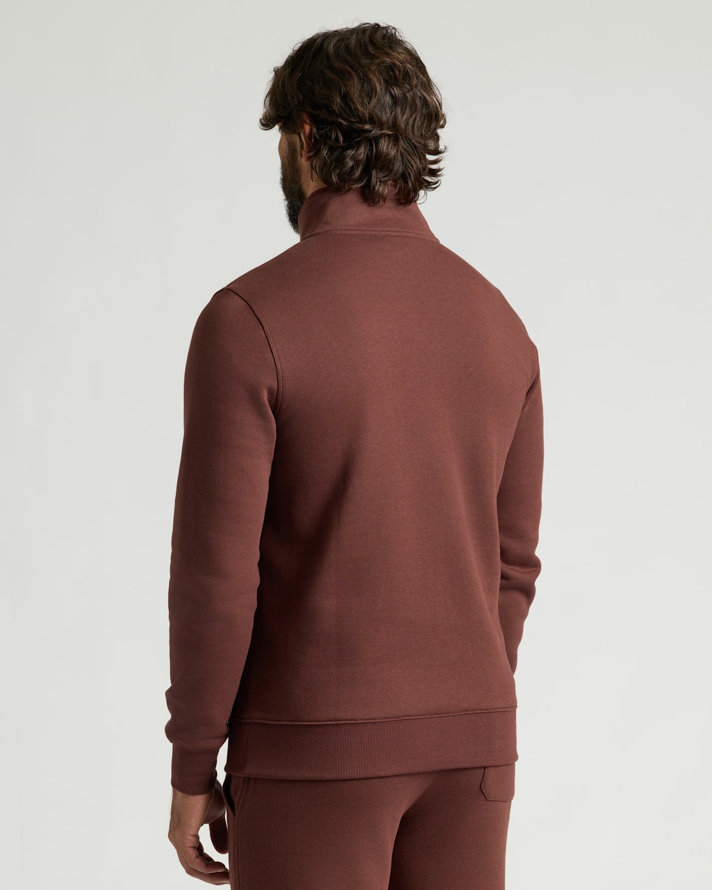 Carob Half Zip Fleece Sweatshirt