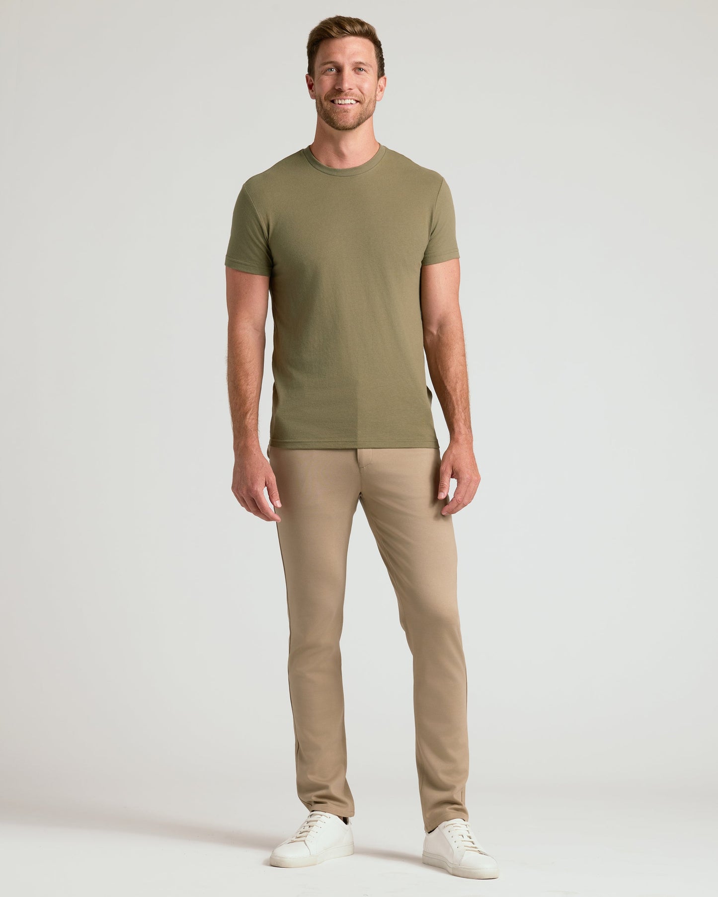 Khaki Slim Comfort Knit Chino Pant