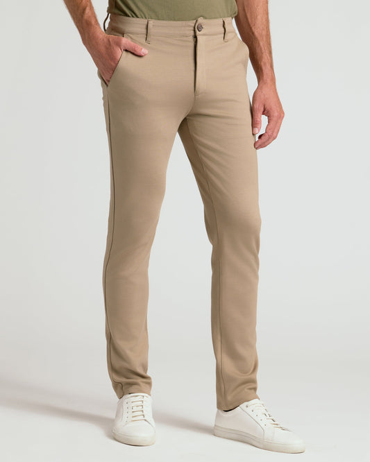 Khaki Slim Comfort Knit Chino Pant