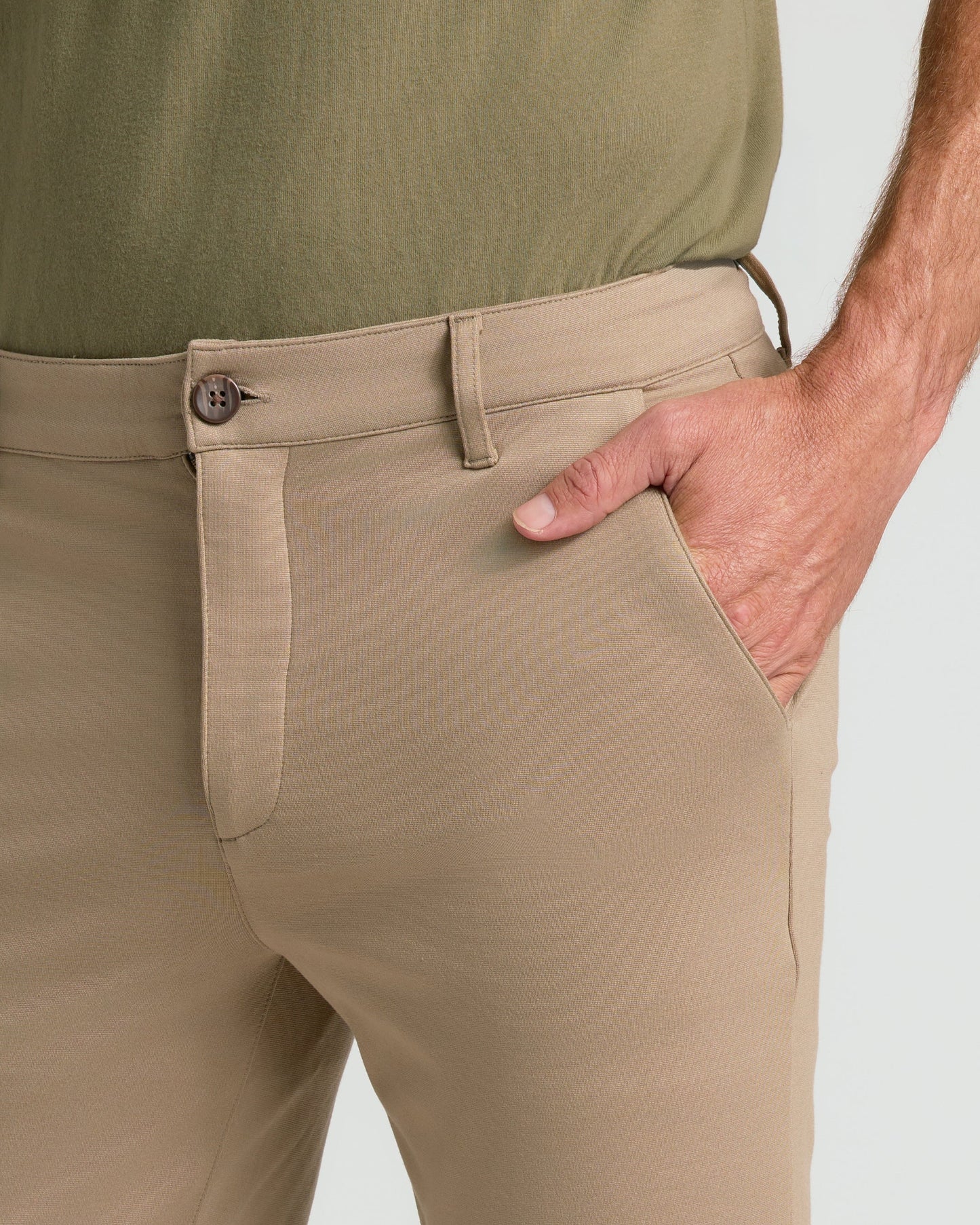 Khaki Slim Comfort Knit Chino Pant