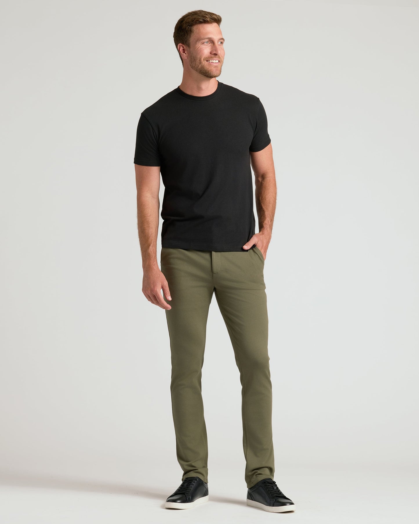 Military Green Slim Comfort Knit Chino Pant