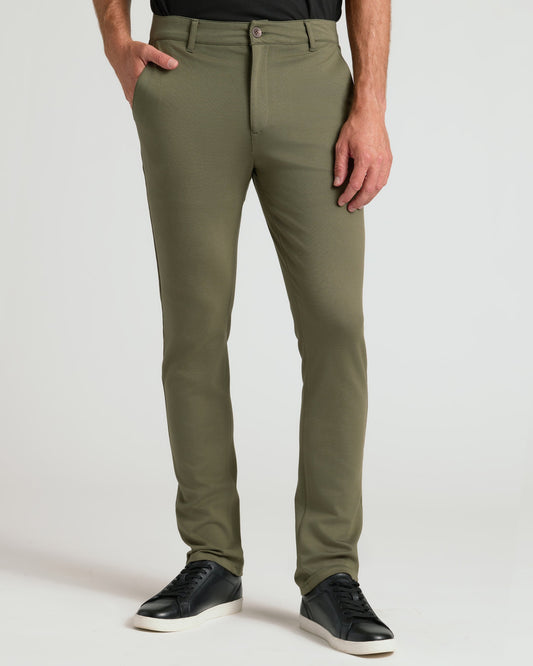 Military Green Slim Comfort Knit Chino Pant