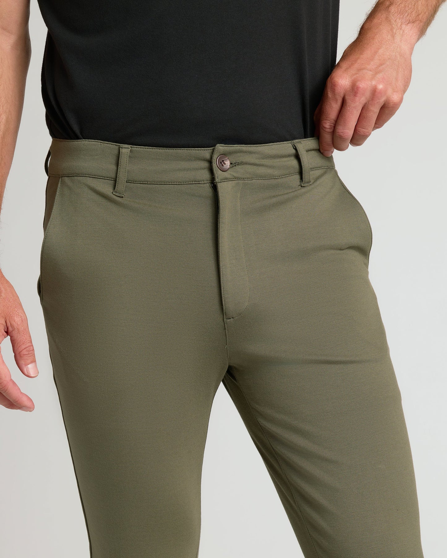 Military Green Slim Comfort Knit Chino Pant
