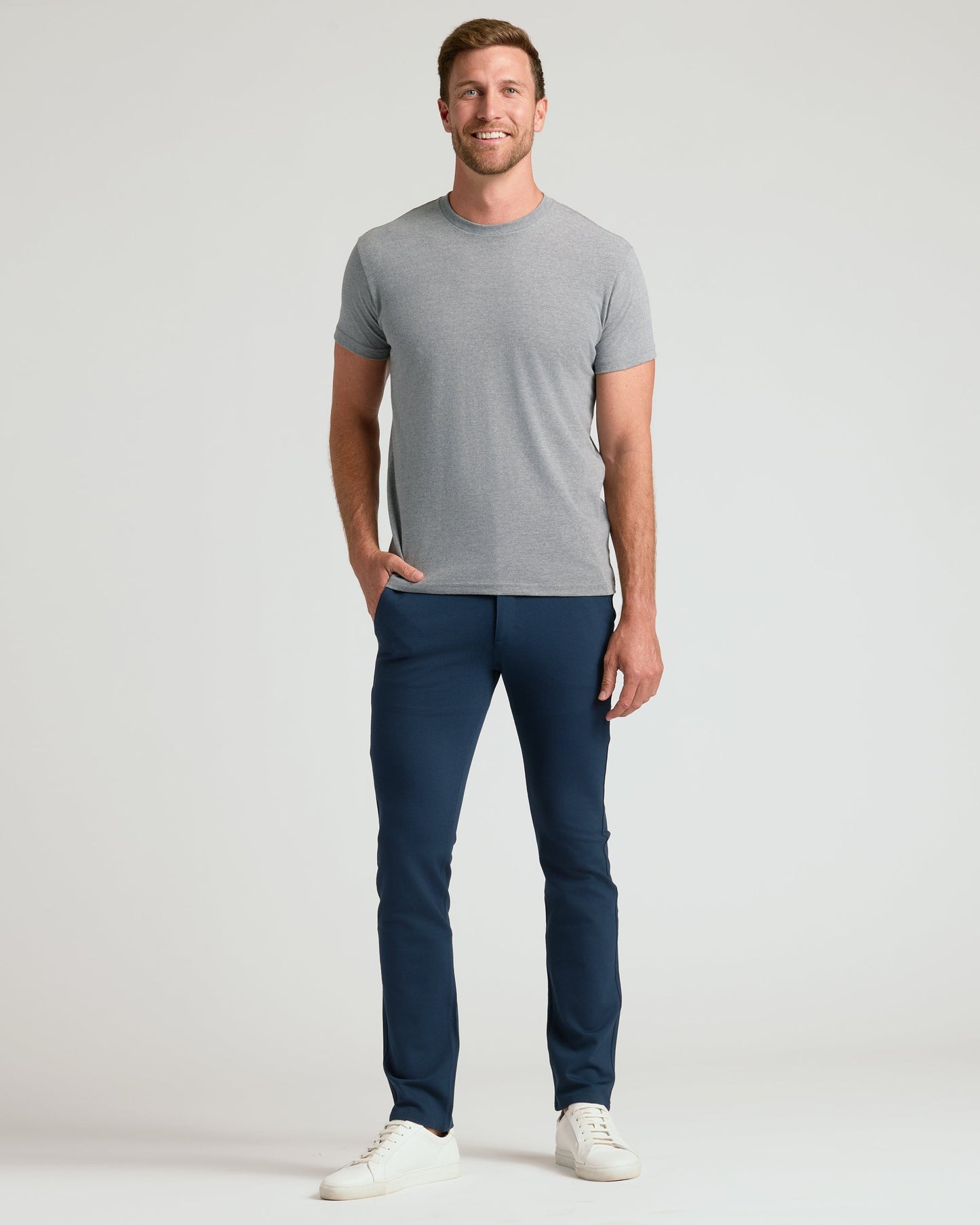 Navy Slim Comfort Knit Chino Pant