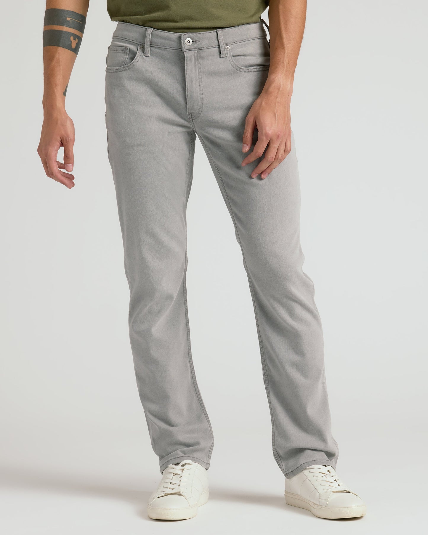 Medium Gray Wash Straight Comfort Stretch Jeans
