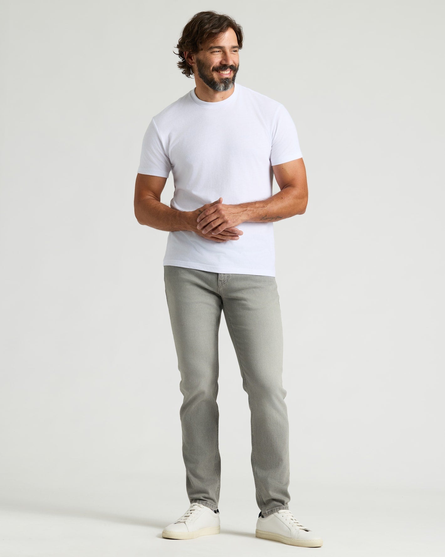 Medium Gray Wash Slim Authentic Denim Jeans