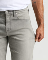 Medium Gray Wash Straight Authentic Denim Jeans