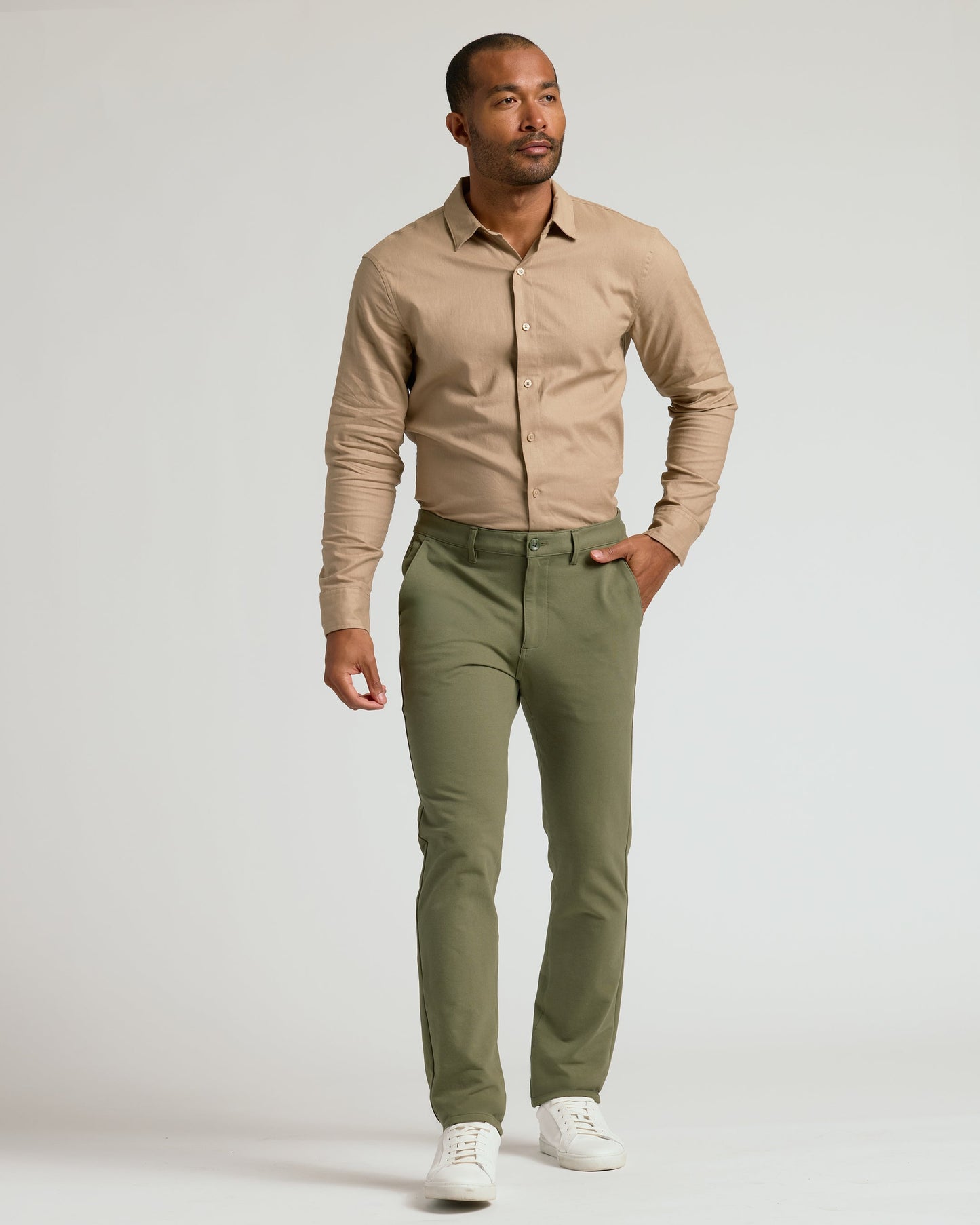 Military Green Slim Chino Pants 2.0