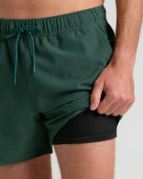 5" Marine Spruce Seersucker Swim Trunks