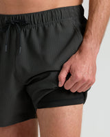 5" Smoke Seersucker Swim Trunks