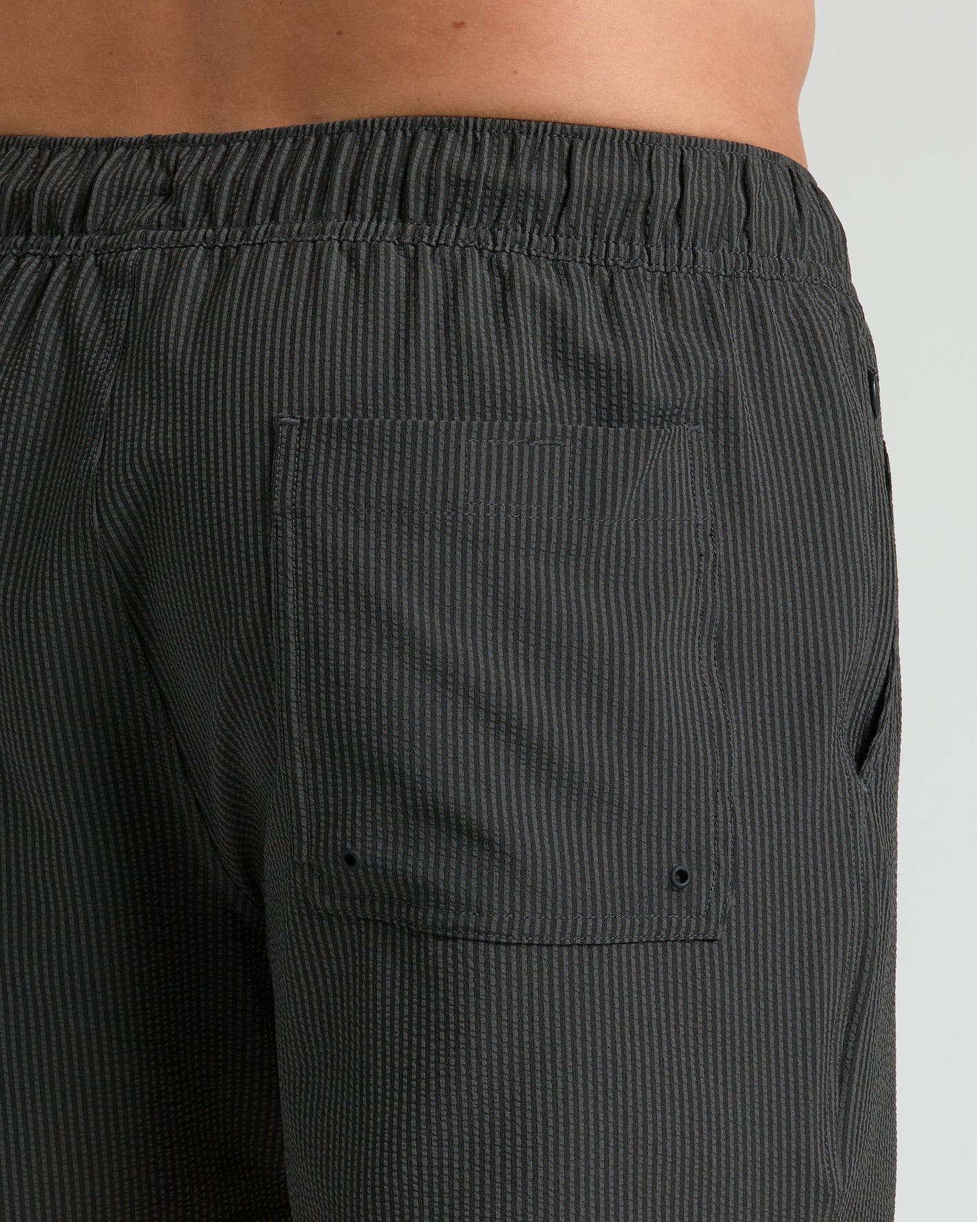 5" Smoke Seersucker Swim Trunks