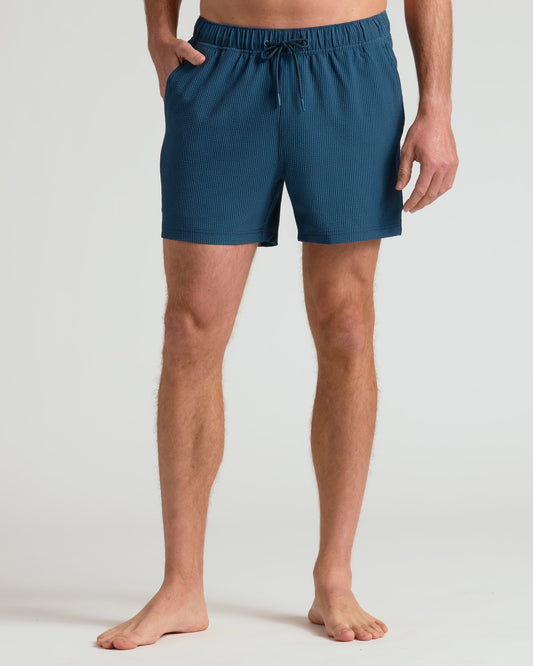 5" Underwater Seersucker Swim Trunks