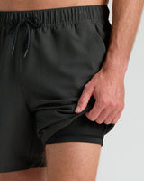 7" Smoke Seersucker Swim Trunks