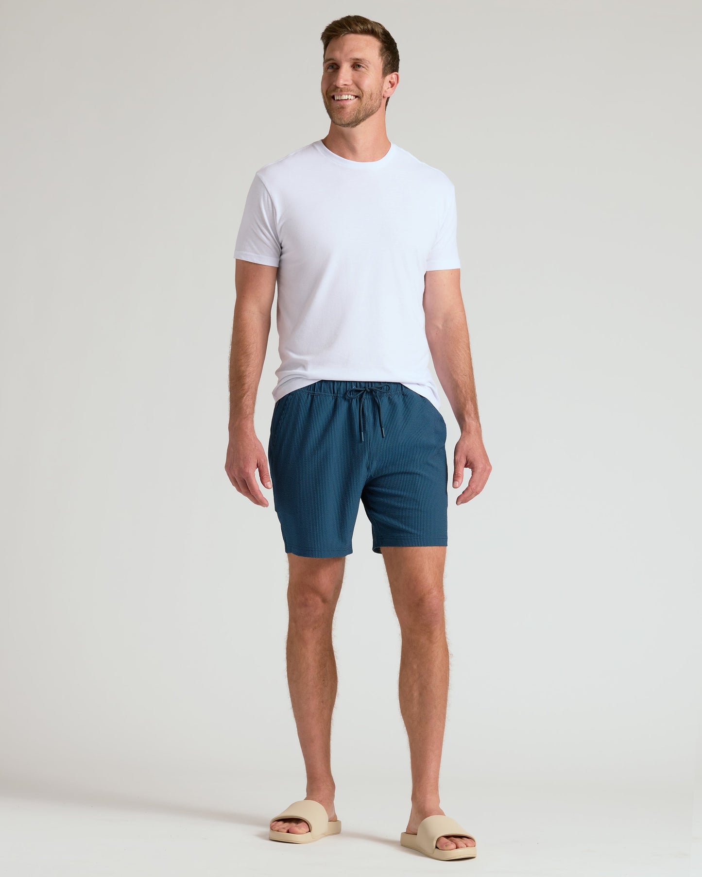7" Underwater Seersucker Swim Trunks
