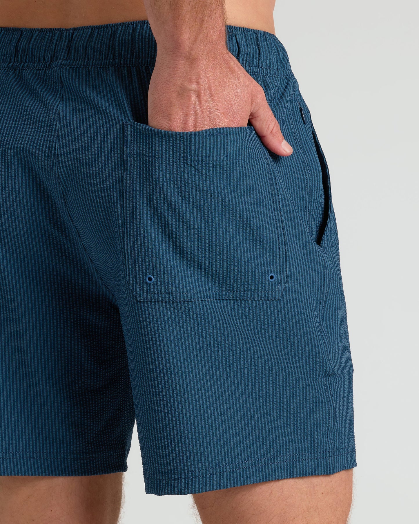 7" Underwater Seersucker Swim Trunks